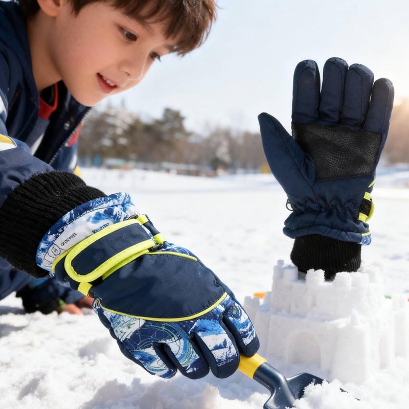 UTOWO Kids Winter Cold Weather Ski Gloves Boy-Girl Warm Windproof Snow Gloves for Snowboarding Sledding Cycling Toddler 3-6T - Image 2